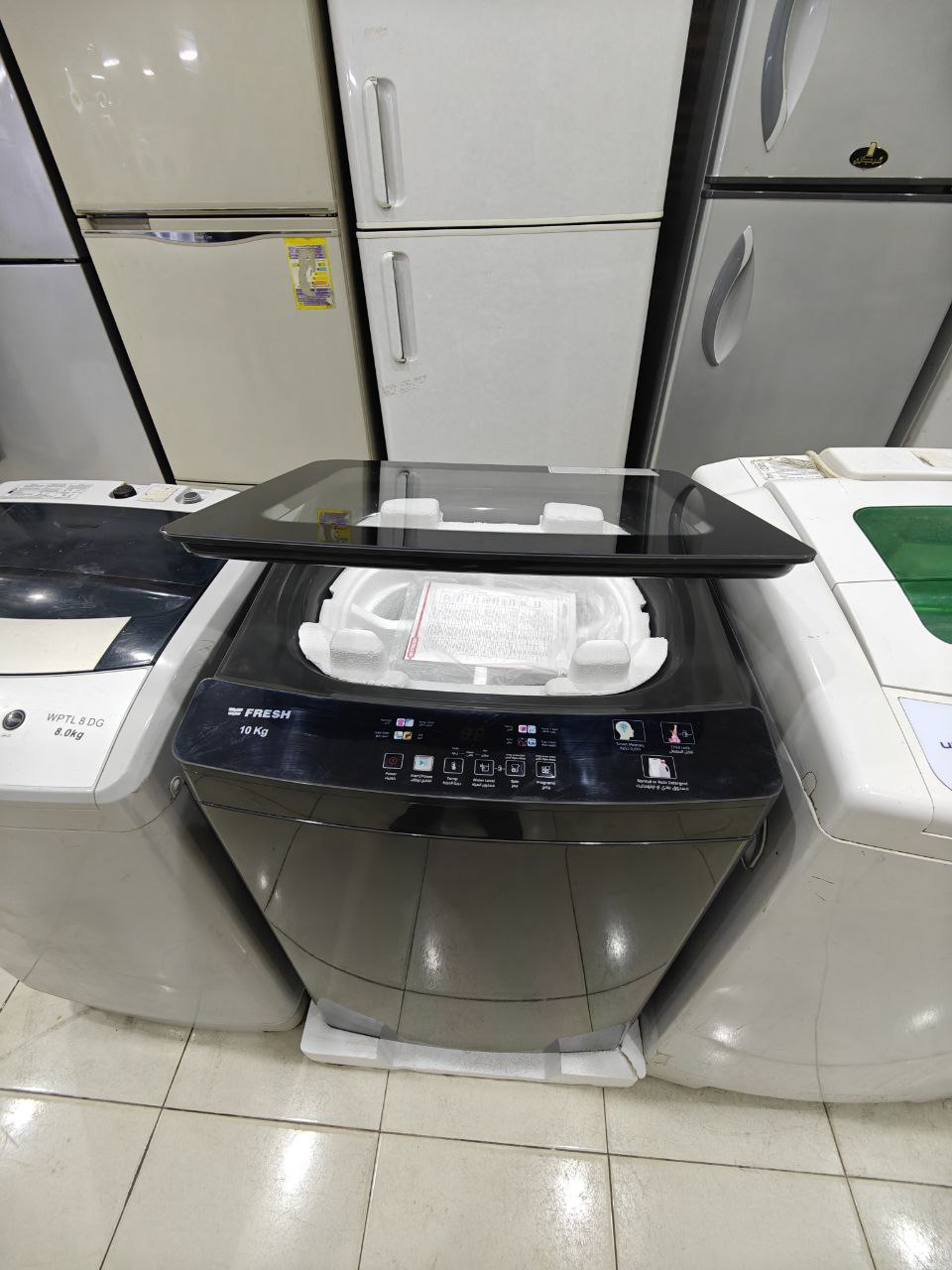 غساله ملابس فريش تحميل علوى  10k أسود 
سعة الغساله : 10k
فوق اتومتك جديد