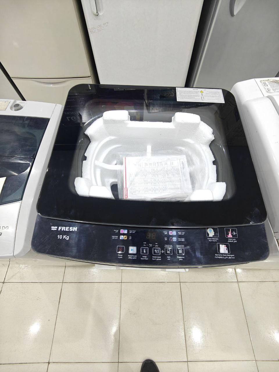 غساله ملابس فريش تحميل علوى  10k أسود 
سعة الغساله : 10k
فوق اتومتك جديد