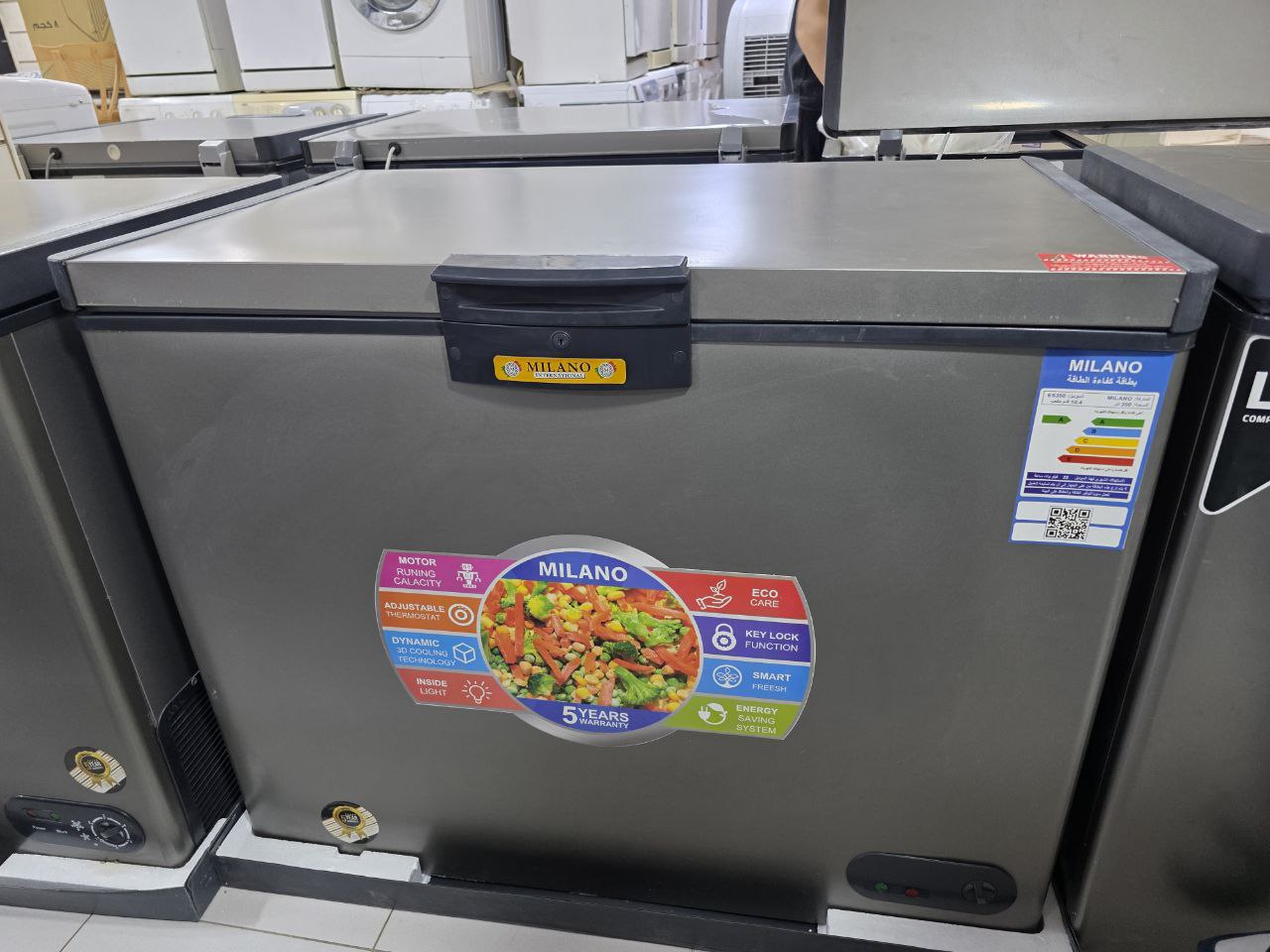 سعة كبيرة 350لتر
فريزر  ميلانو ضمان 5سنين
استلس بالكامل