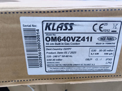 كود 8329

KLASS Built-in Gas Cooker 60 
سم – موديل OM640VZ41I
زيرو ضمان 5 سنين
🔥 4 شعلات غاز قوية