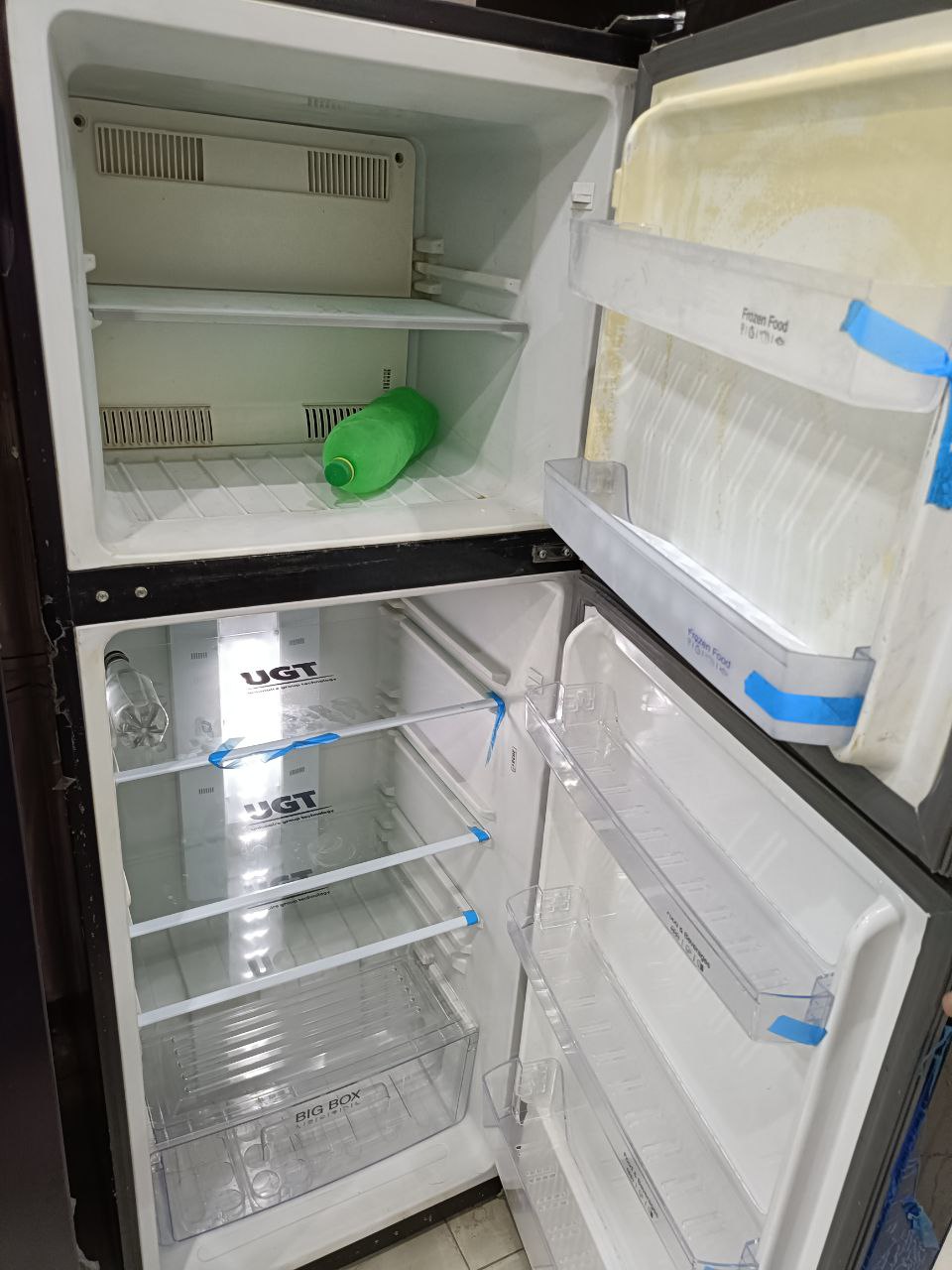 ثلاجه يونيون اير نوفروست 14 قدم باب زجاجي فزز تاني بالكرتونه كود 1020