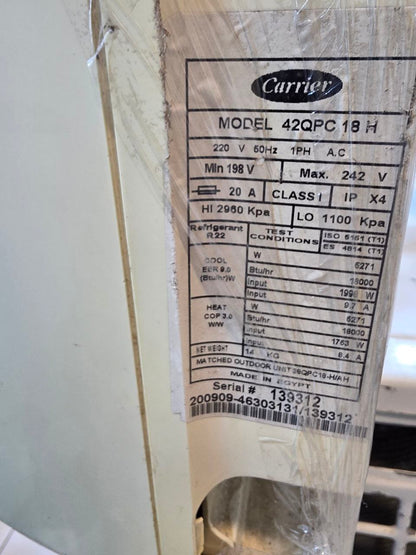 كود 5700                                        تكييف كارير 2وربع حصان بارد              استعمال بحاله جيده